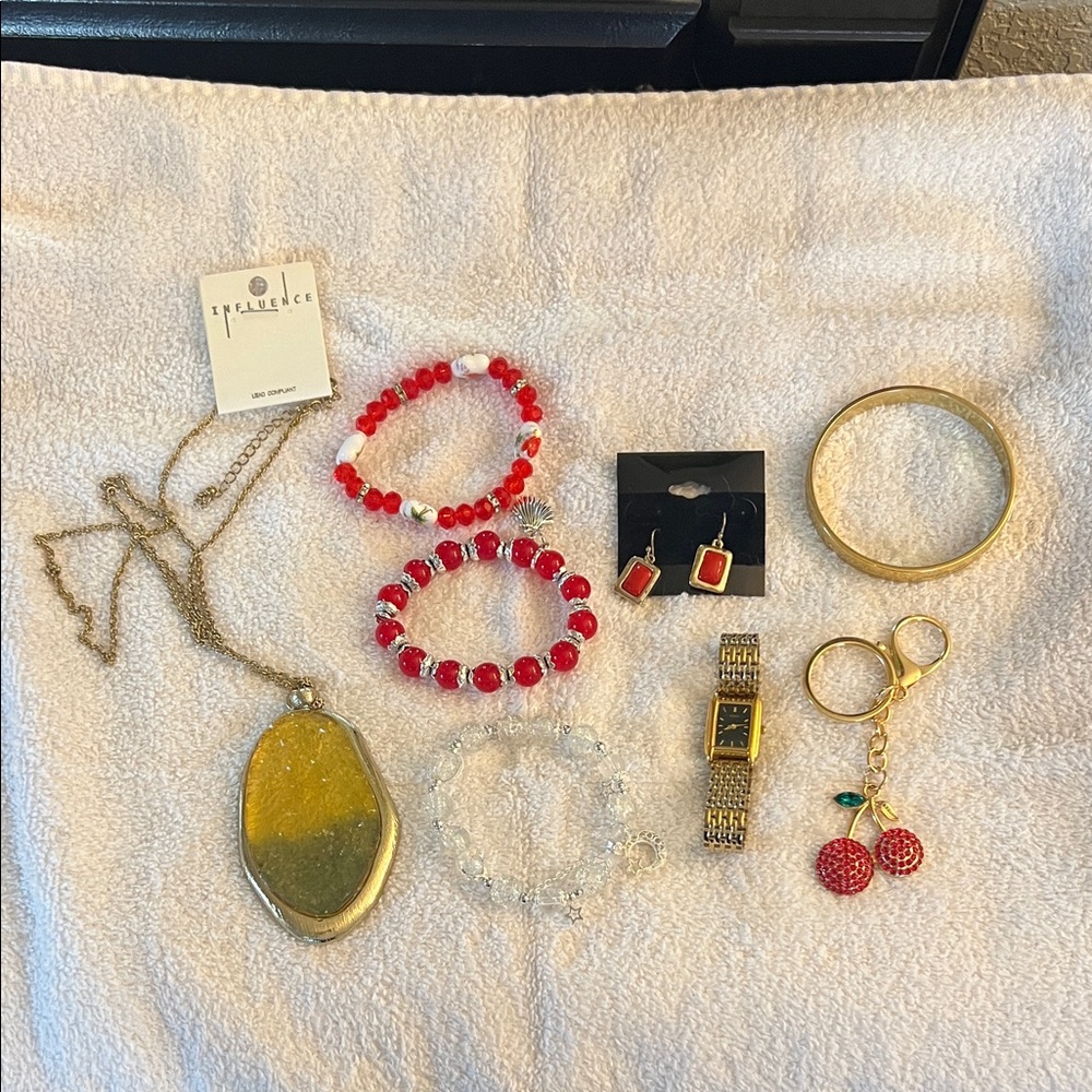 Gold and Red Jewelry Bundle